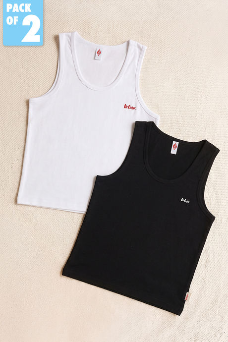 Lee Cooper Boys Solid Vest (Pack of 2) - Multicolor Buy Lee Cooper Boys Solid Vest (Pack of 2) - Multicolor